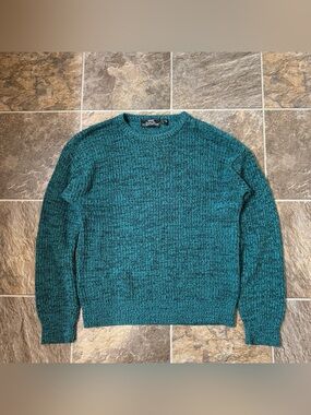 Vintage Sears The Men’s Store Knit Sweater Teal Mens Size 40-Medium